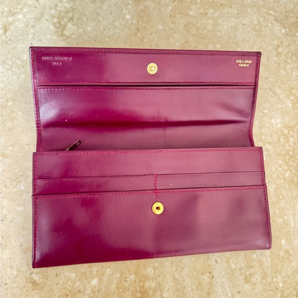 Celine Purple Leather Long Bifold Snap Closure Wallet - Picture 4 of 15